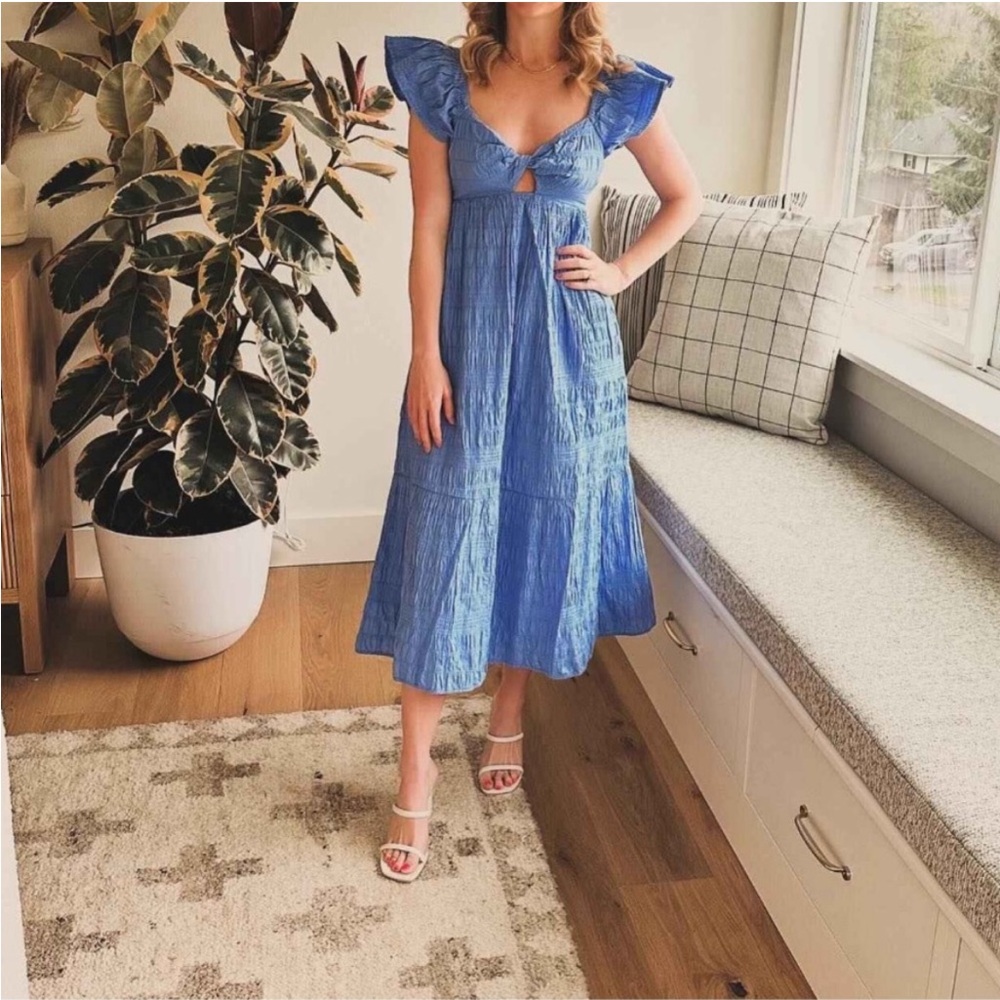 Universal Thread Flutter-Sleeve A-Line Midi Dress… - image 3